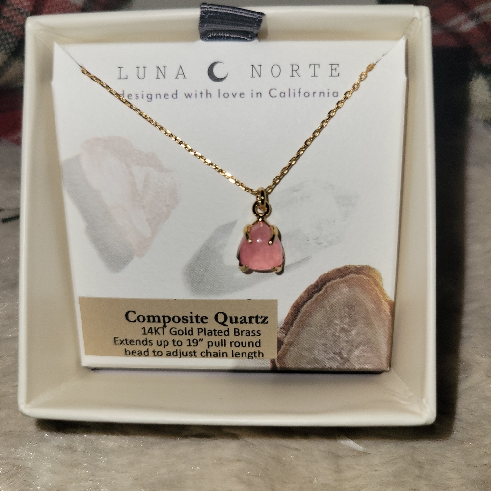 Luna Norte Threefold Charm Necklace composite quartz